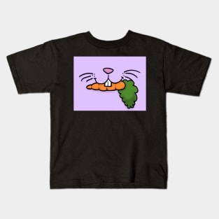 Bunny Mouth With Carrot Face Mask (Lavender) Kids T-Shirt